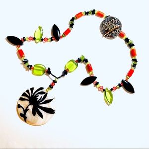 Handmade Drama in the Garden Shell Necklace